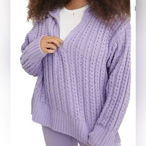 Aerie Women’s Chenille 1/4 Zip Sweater in Lilac